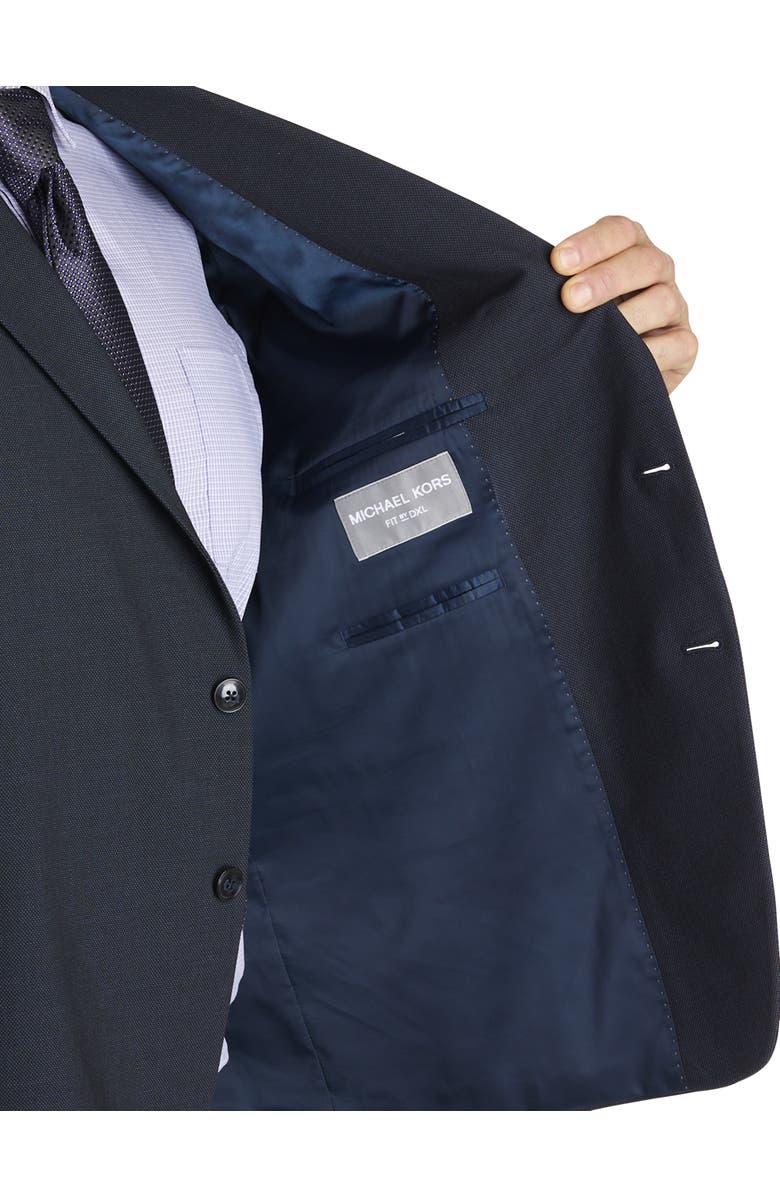 Michael Kors Big & Tall Birdseye Suit Jacket, Alternate, color, Navy