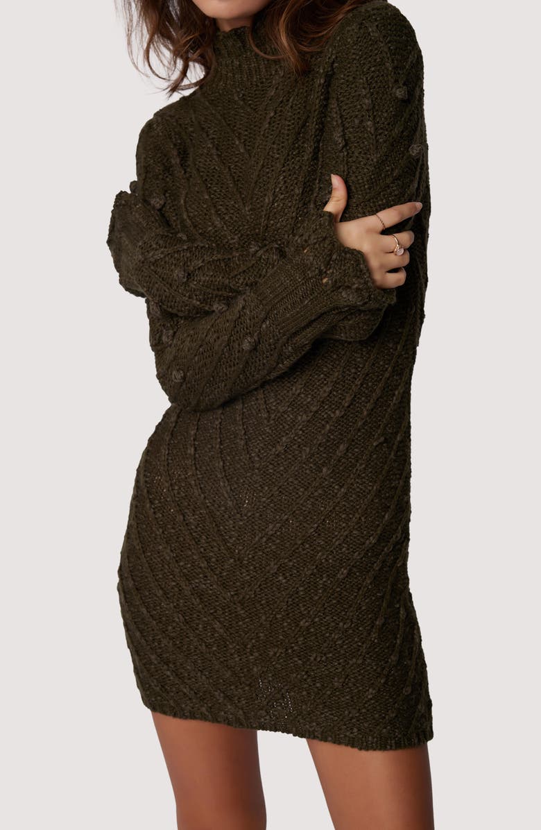 Lost + Wander Adelina Long Sleeve Cotton Blend Sweater Dress, Alternate, color, 