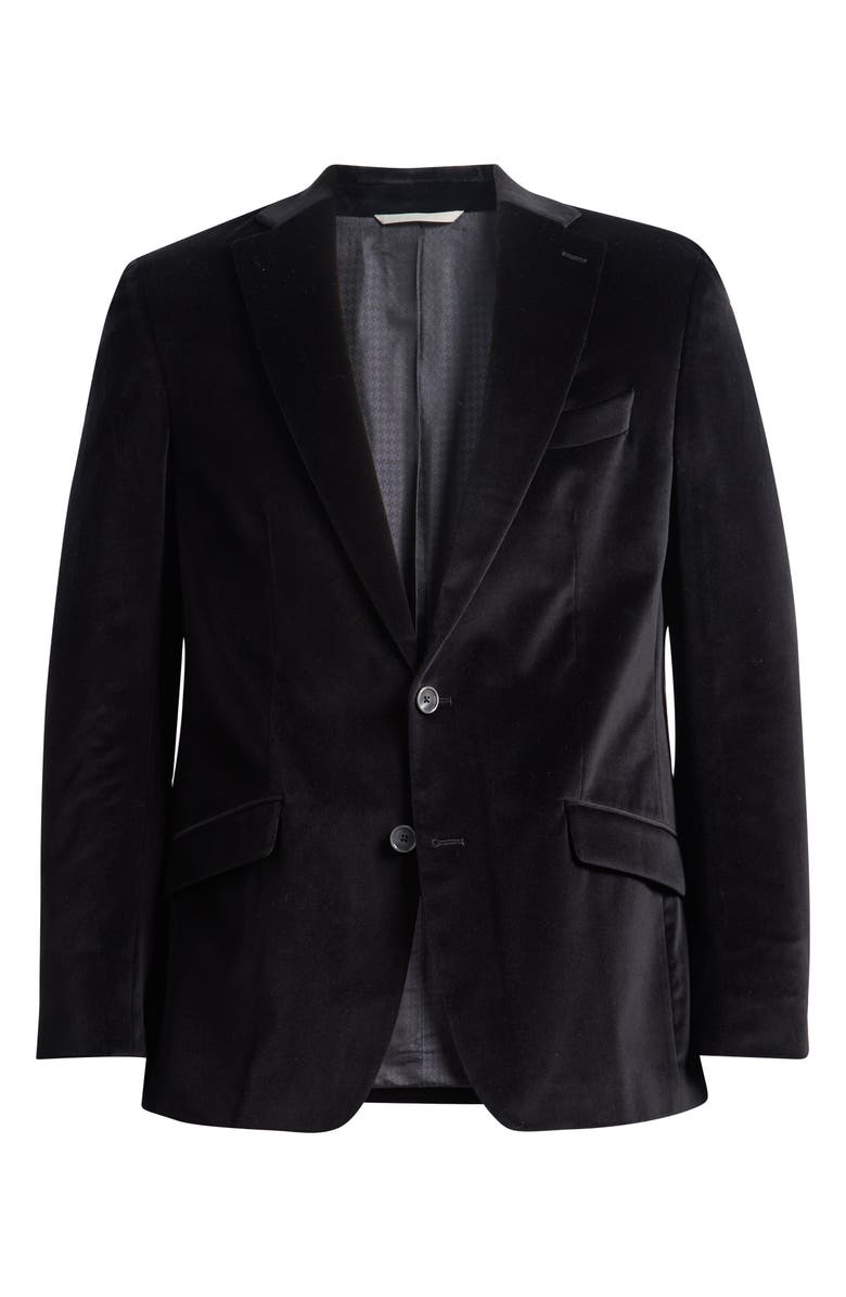 Emanuel Berg Black Textured Stretch Cotton Sport Coat, Main, color, Black