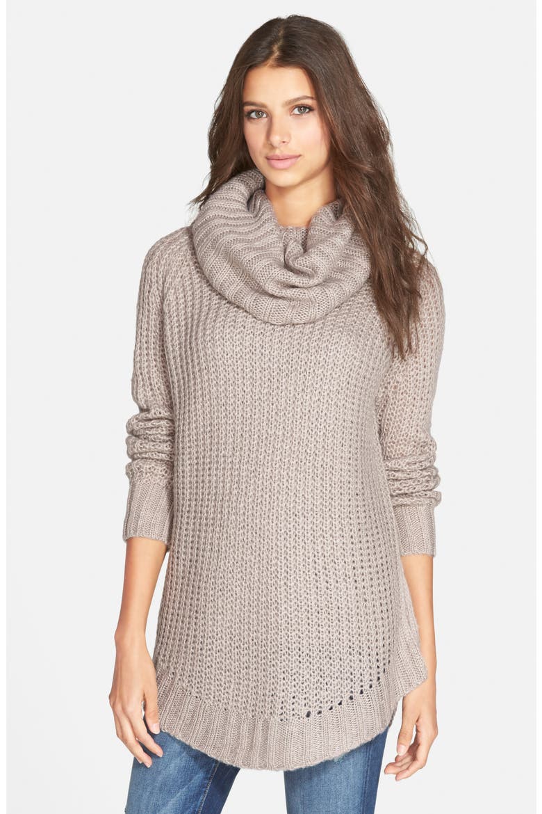 Cowl Neck Sweater, Alternate, color, MOCHA