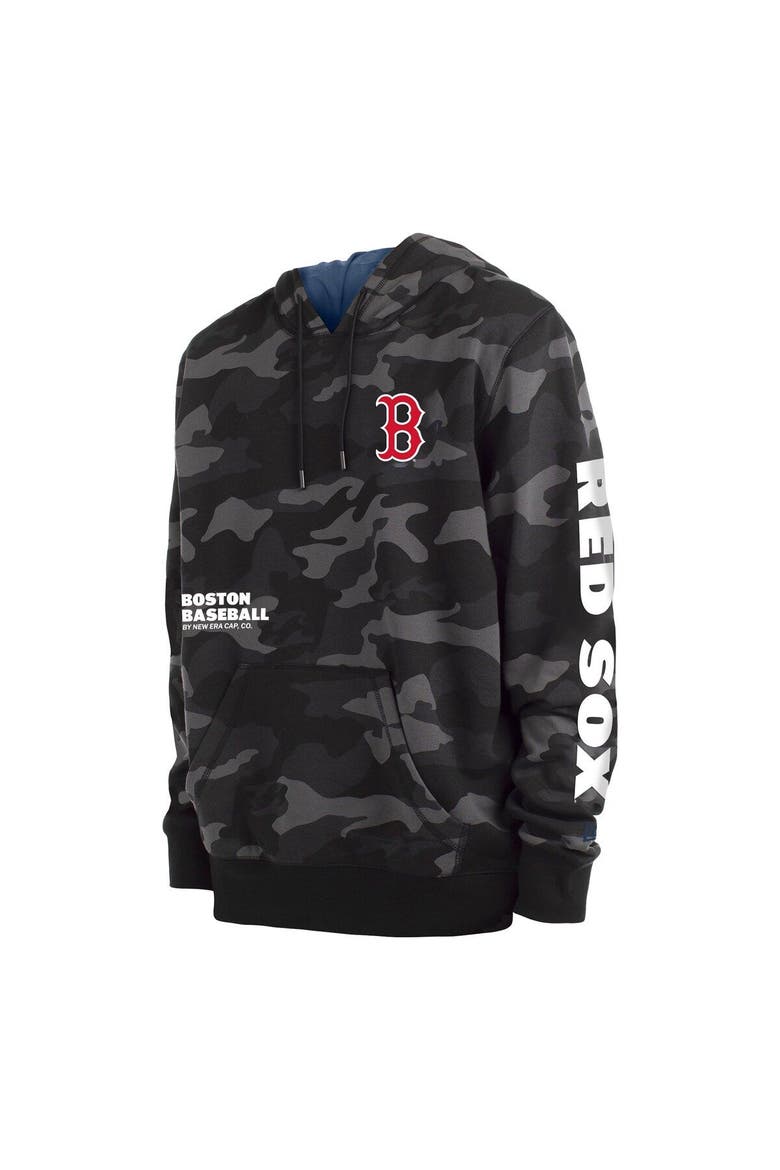 Men's New Era Black Boston Red Sox Camo Pullover Hoodie, Alternate, color, Black