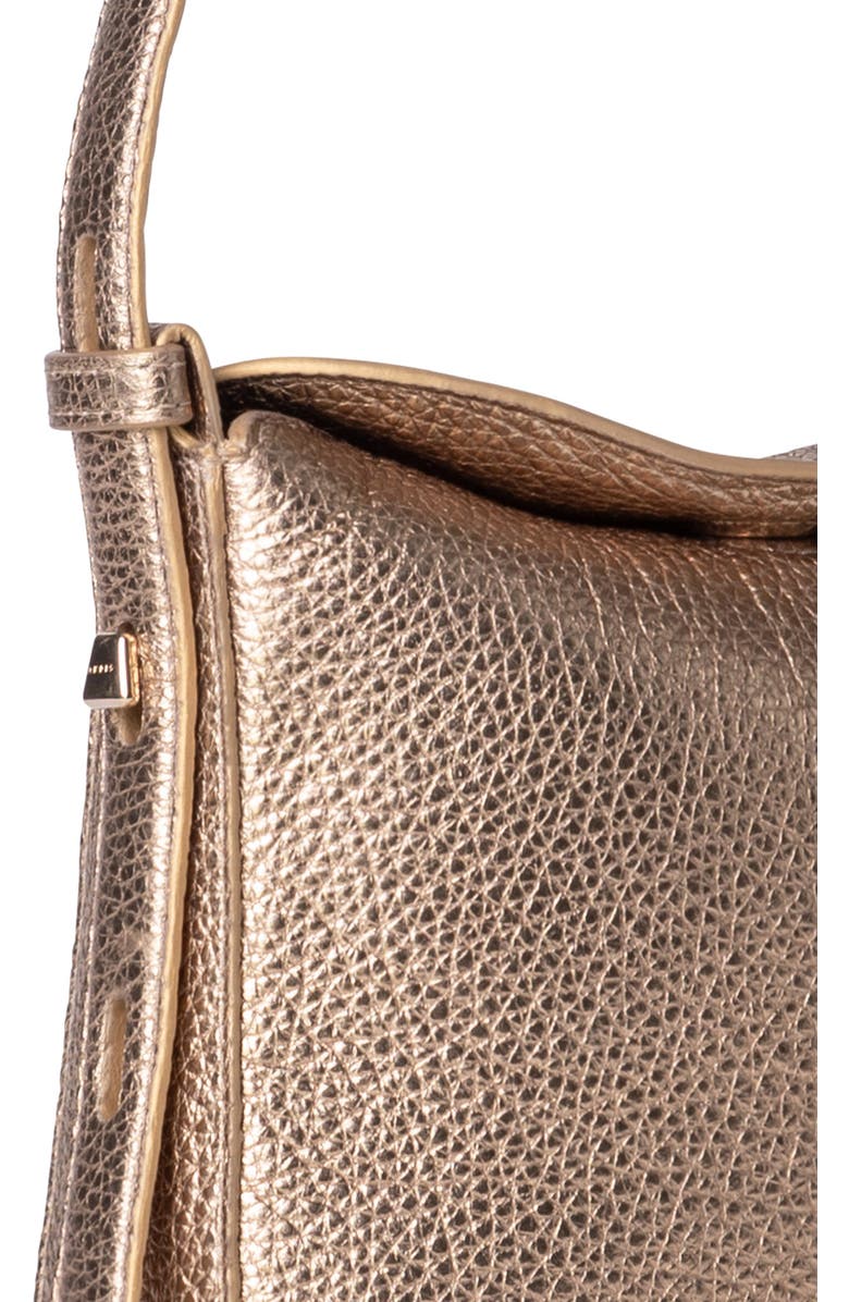 Akris Mini Anna Metallic Leather Hobo Bag, Alternate, color,