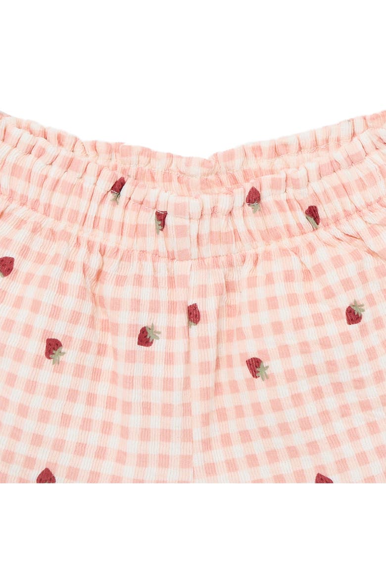 Floral Top and Shorts Set, Alternate, color, Strawberry Gingham