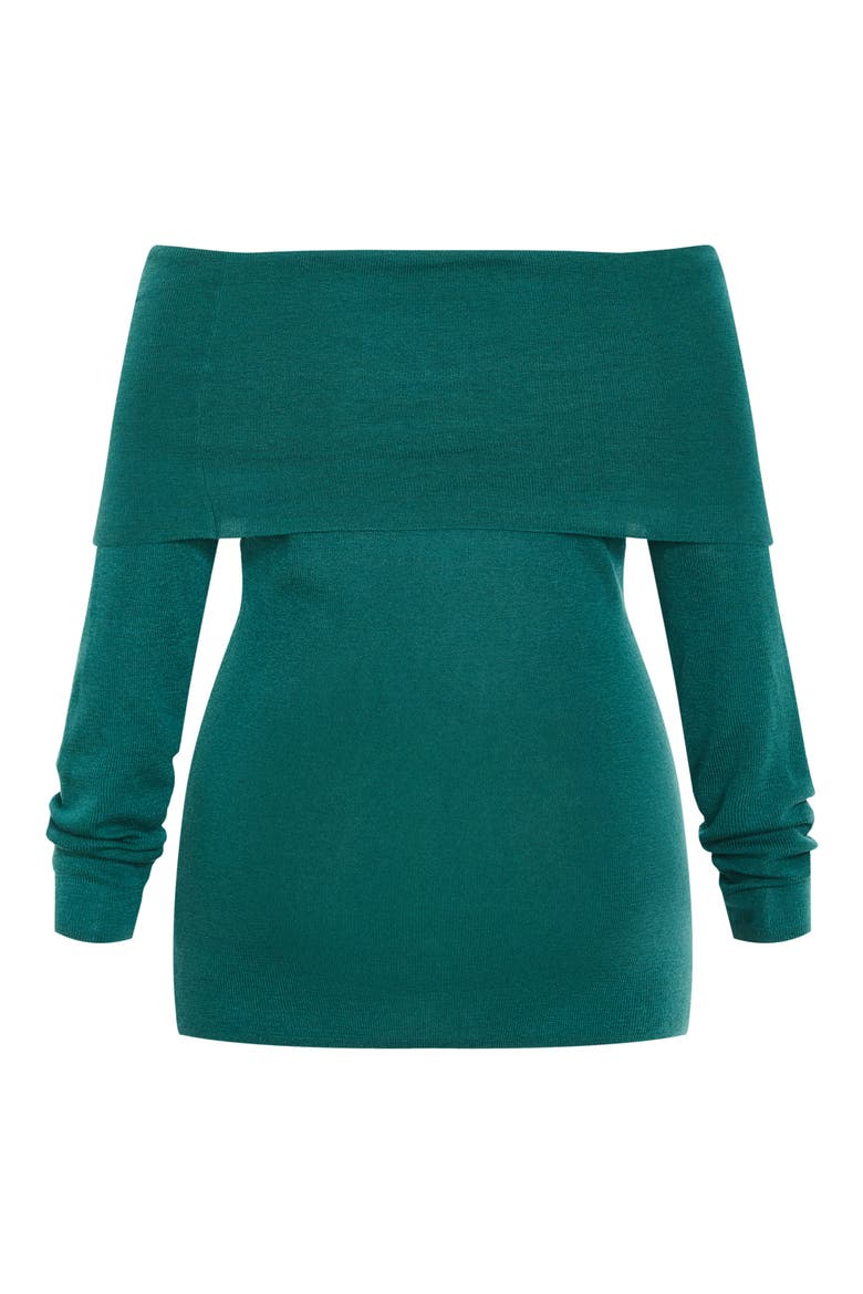 Florence Foldover Off the Shoulder Sweater, Alternate, color, JADE