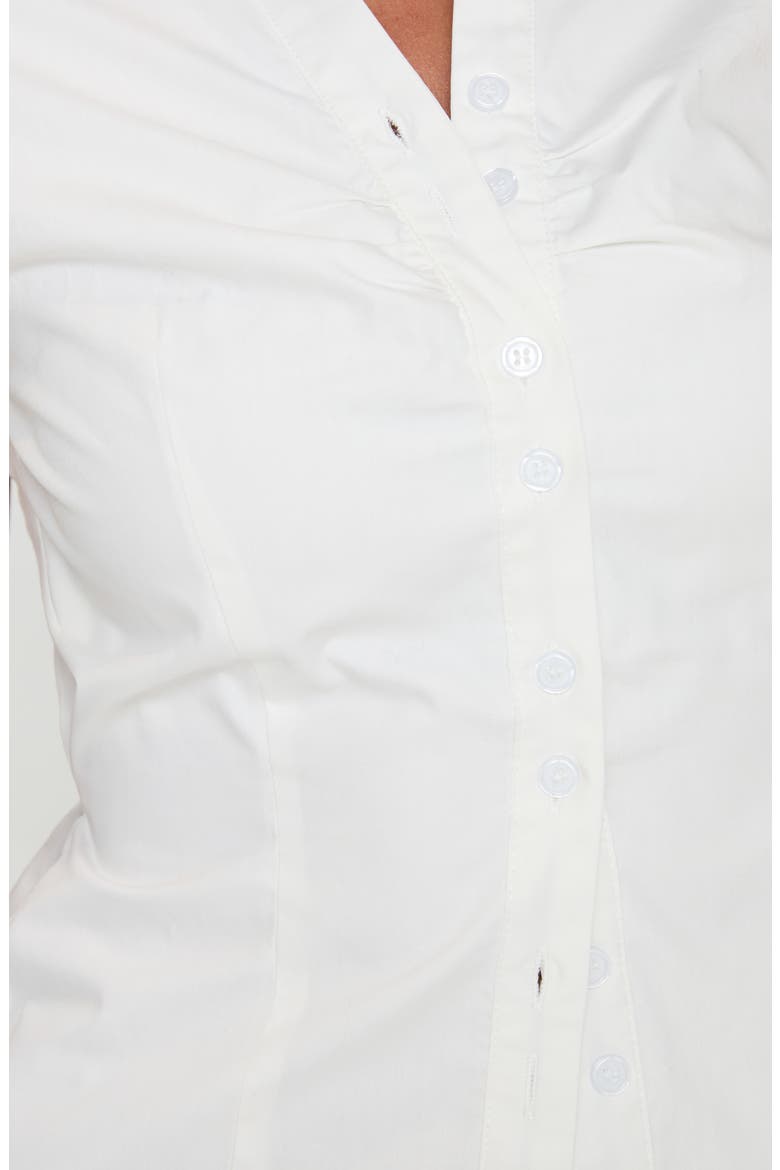 Arianwyn Cap Sleeve Button-Up Shirt, Alternate, color, WHITE
