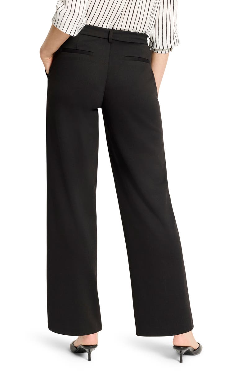 NIC+ZOE Lenox Buckle Detail Wide Leg Ponte Pants, Alternate, color, Black Onyx