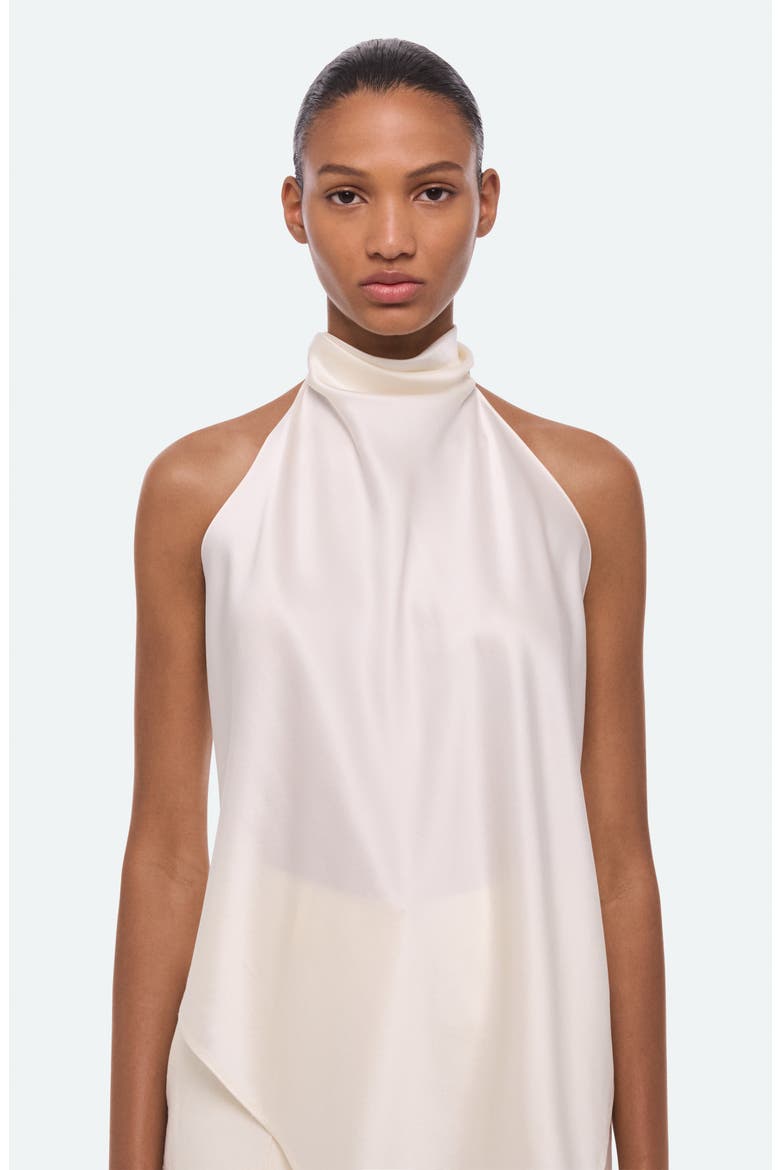 Tie Scarf Sleeveless Silk Top, Alternate, color, IVORY