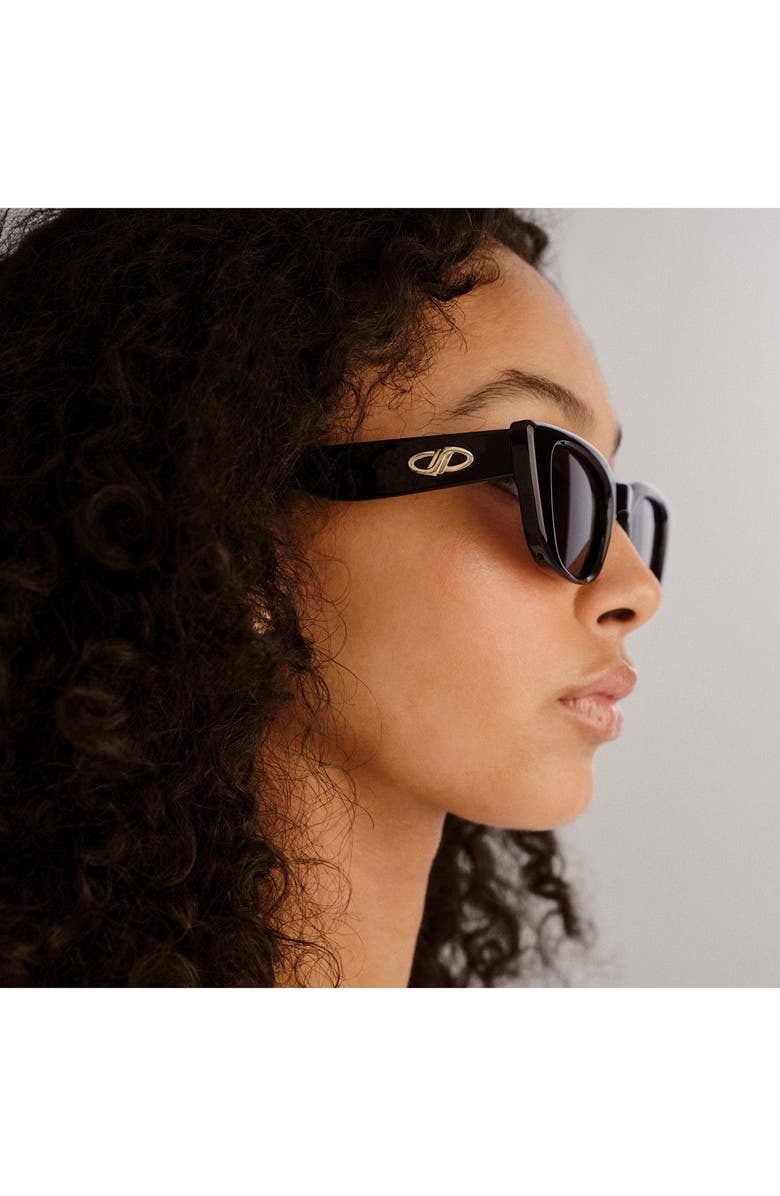 Le Specs Dream Lover 50mm Cat Eye Sunglasses, Alternate, color, Black/Smoke Mono