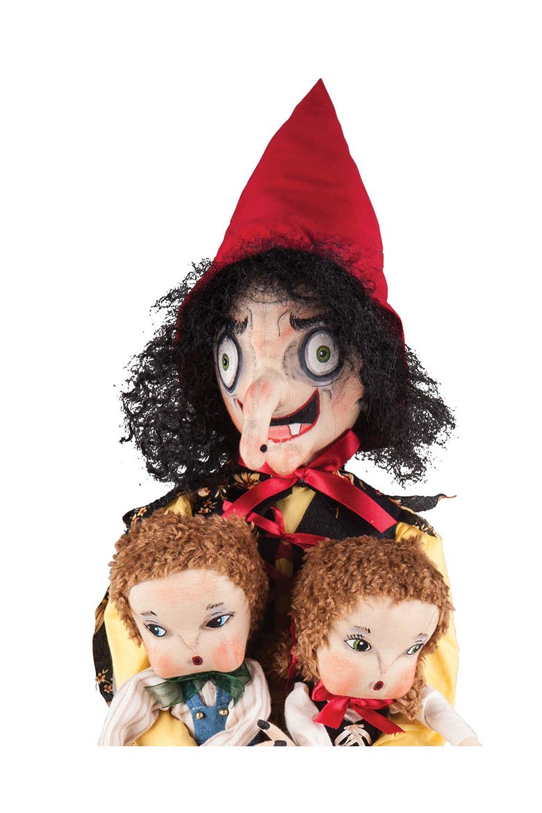Halloween Sadie Old Hag Hansel & Gretel Large Folk Art Doll Figurine 36", Alternate, color, Yellow