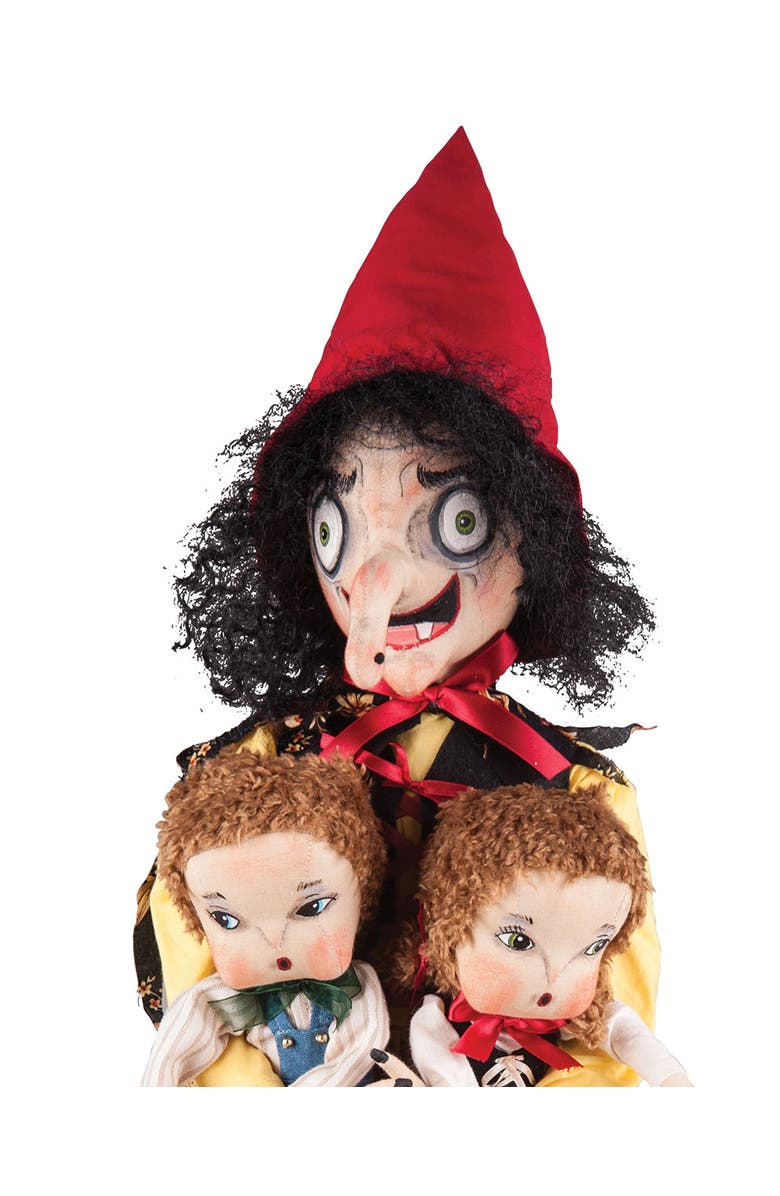 Gallerie II Halloween Sadie Old Hag Hansel & Gretel Large Folk Art Doll Figurine 36", Alternate, color, Yellow