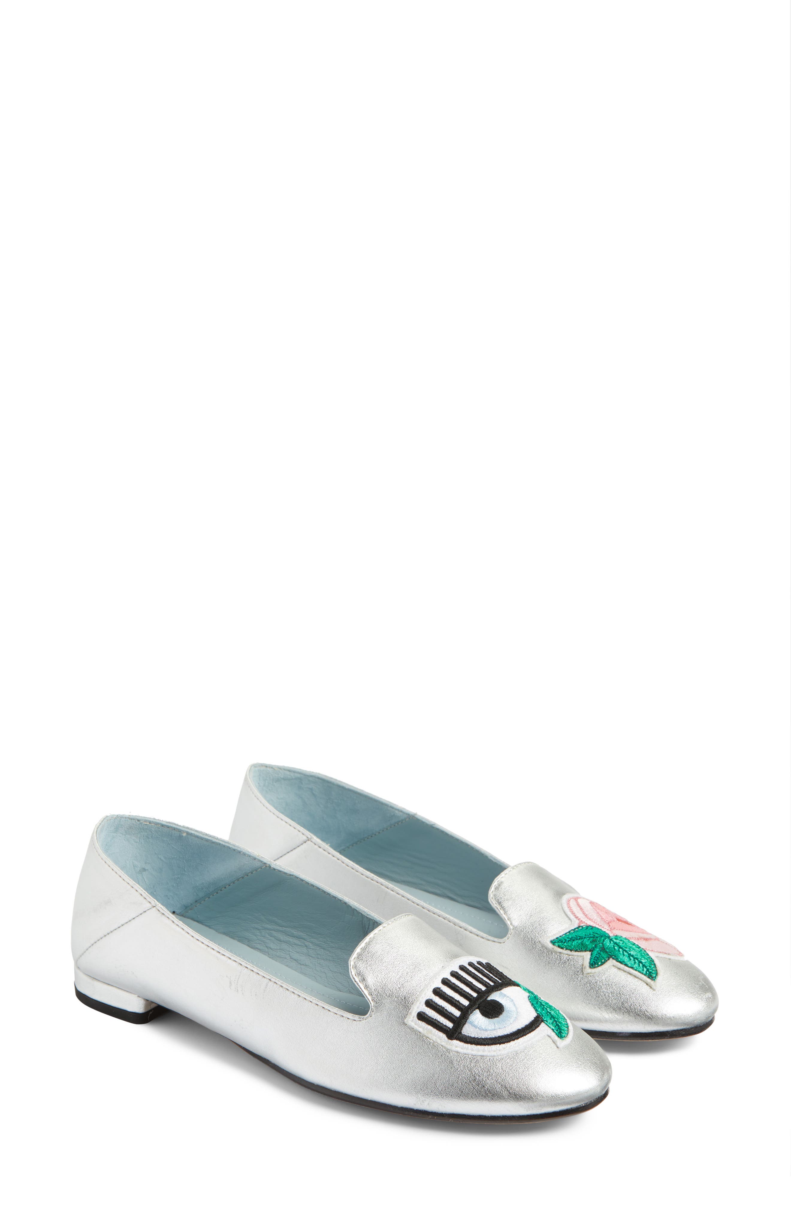 Flower Power Convertible Loafer Flat, Alternate, color, SILVER
