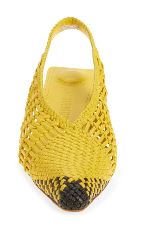 Jacquemus Cubisto Banane Pointed Toe Slingback Pump In Yellow 250