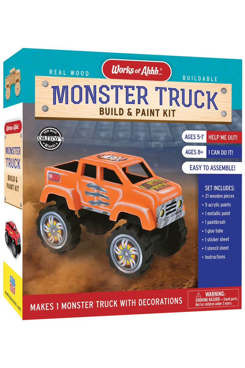 Monster Truck Buildable Wood Craft Kit, Main, color, Multicolor