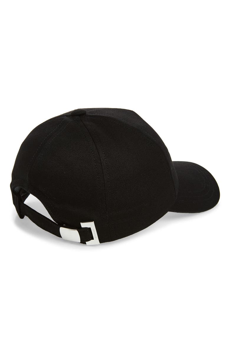 Balmain Embroidered Logo Cotton Twill Baseball Cap, Alternate, color, Black/ White