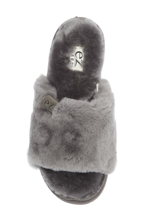 Ez Feet Genuine Shearling Slipper In Gray