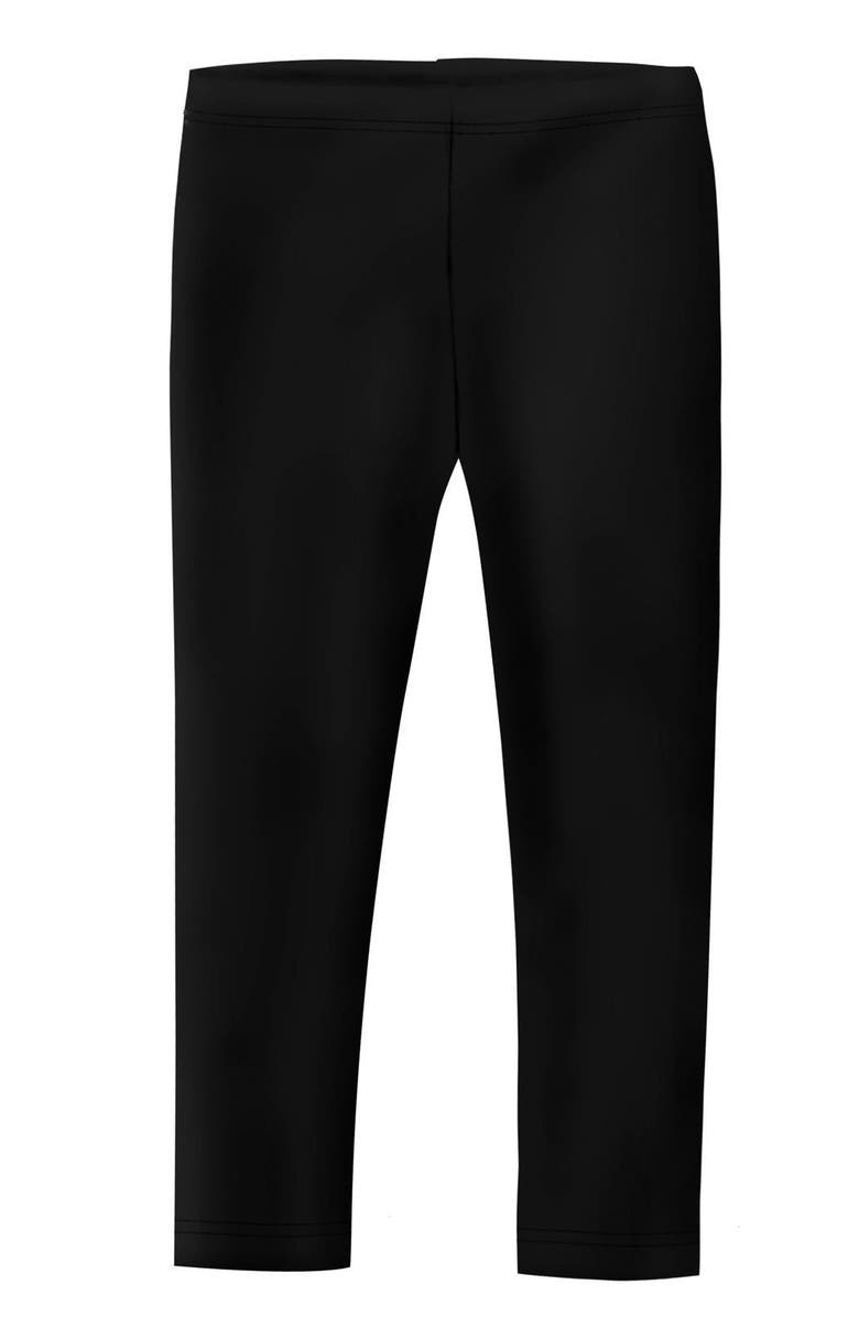 CITY THREADS Girls 100% Cotton Leggings, Alternate, color, Black