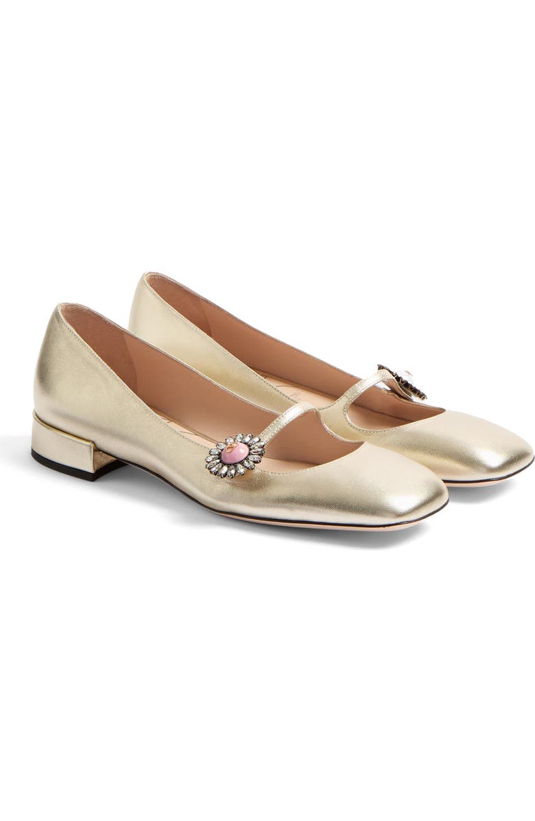 Valentino Garavani Preshoes Ballerina Mary Jane, Main, color, Platinum