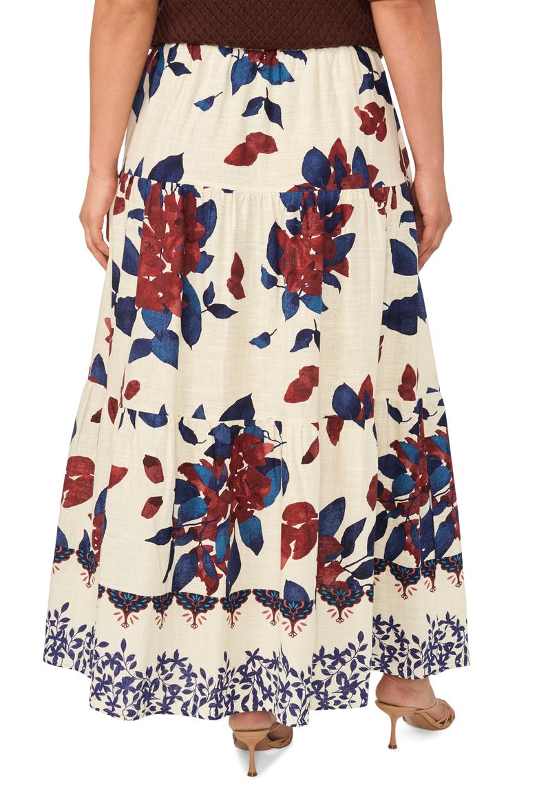 Tiered Midi Skirt, Alternate, color, RUM RAISIN