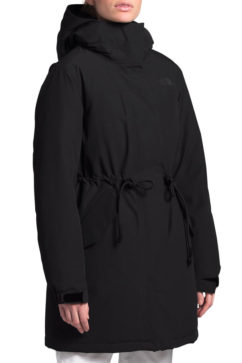 Metroview Trench Water Repellent & Windproof Rain Coat, Main, color, BLACK