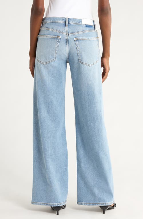 Re/done High Waist Raw Hem Wide Leg Crop Jeans In Blue