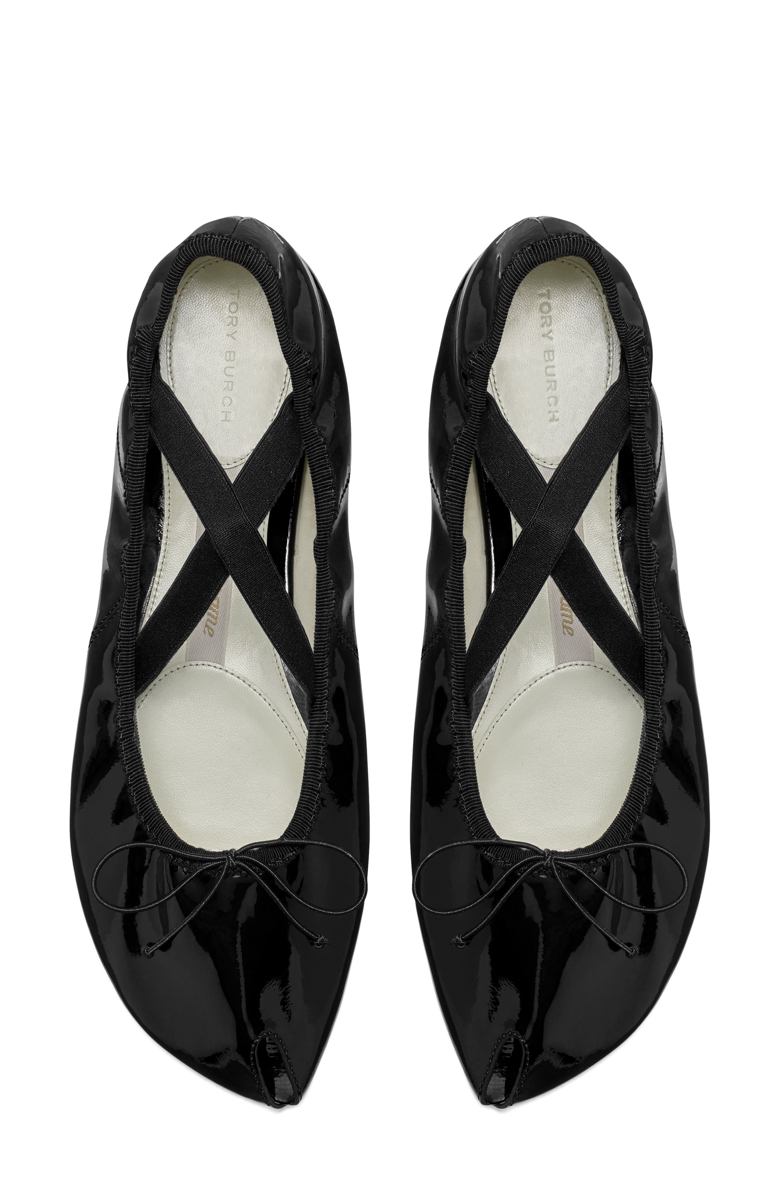 Tory Burch Peep Toe Mary Jane Ballet Flat, Alternate, color, Perfect Black