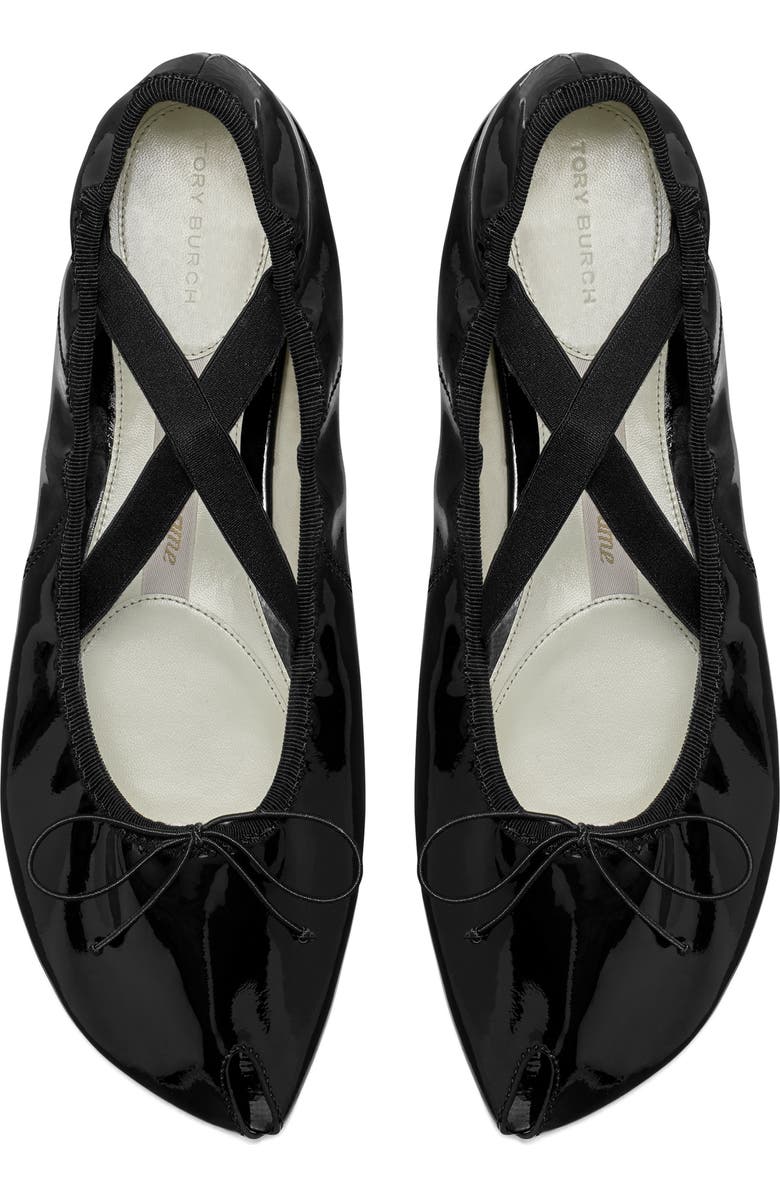 Tory Burch Peep Toe Mary Jane Ballet Flat, Alternate, color, Perfect Black