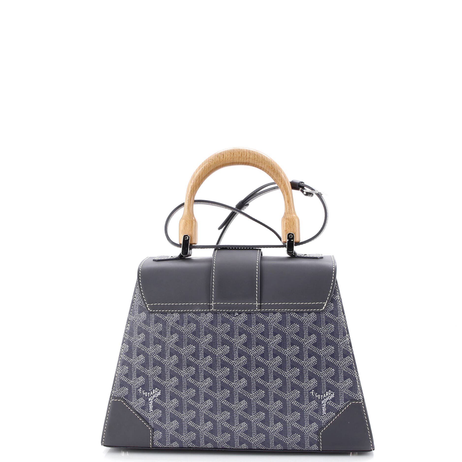 Pre-Owned Goyard Saigon Top Handle Bag Coated Canvas with Leather PM, Alternate, color, 