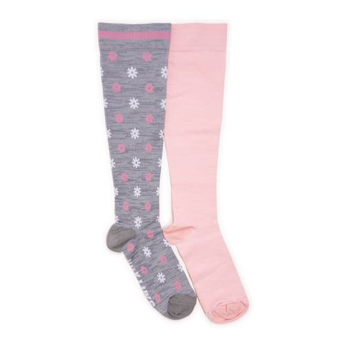 Muk Luks Nylon Blend Compression Socks 2 Pair Pack In Multi