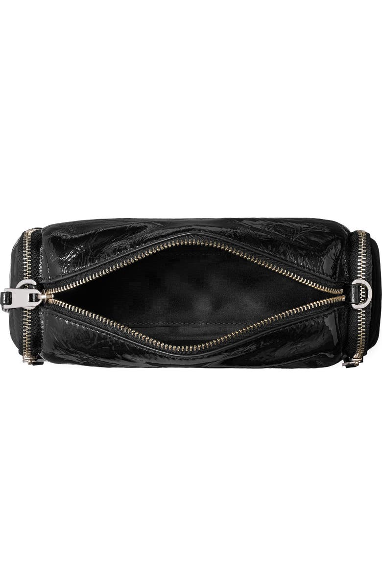 Tory Burch Perry Voyager Crinkled Patent Leather Crossbody Bag, Alternate, color, Black