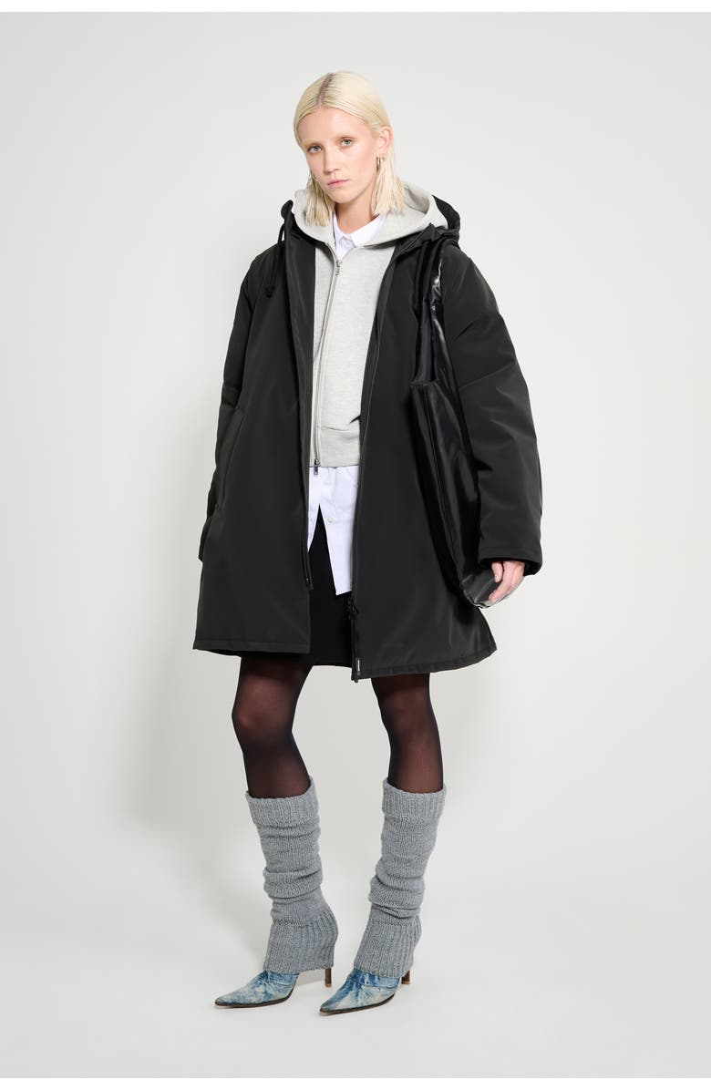 Stutterheim Mosebacke Matte Winter Coat, Main, color, Black