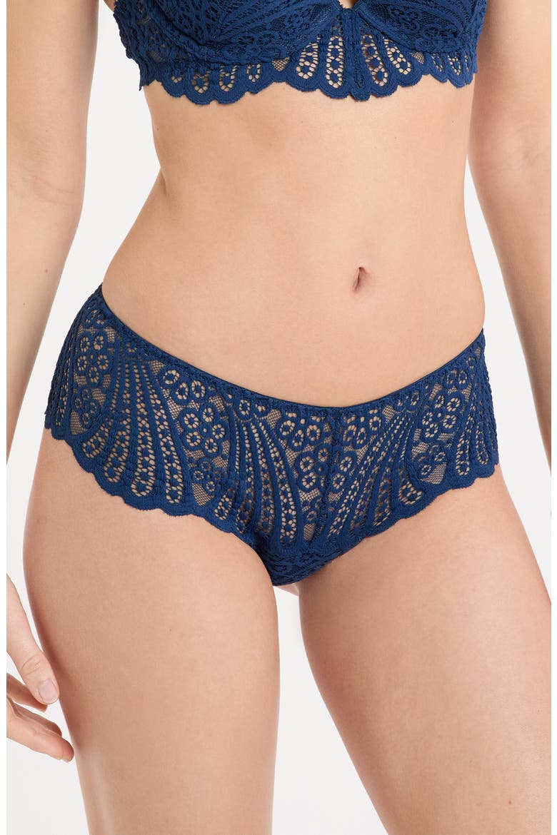 Etreinte Embroidered Panties, Main, color, NAVY