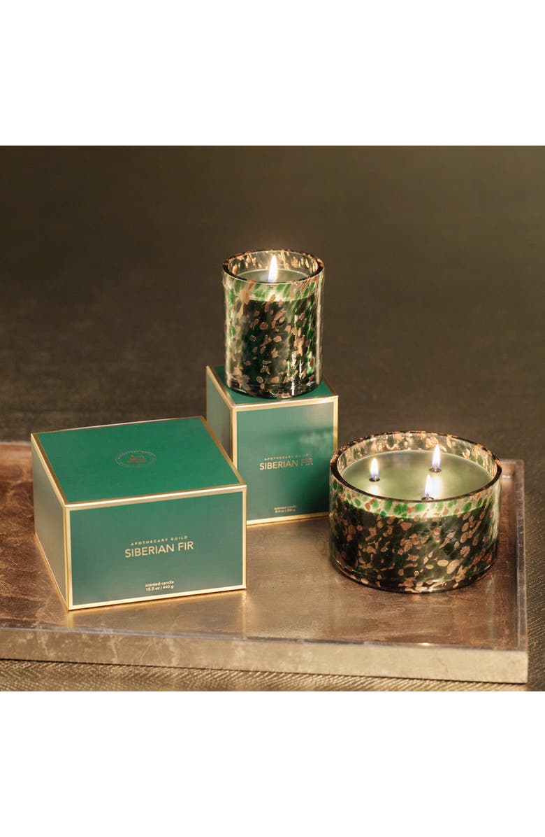 Zodax Siberian Fir Candle, Alternate, color, Green/ Gold