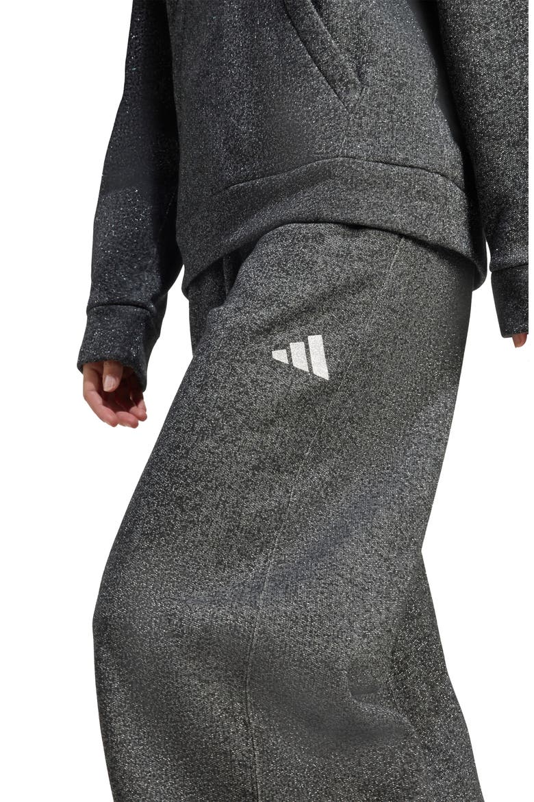 ALL SZN Holiday Glitter Fleece Loose Pants, Alternate, color, BLACK