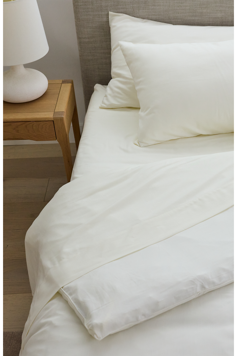 Performance Linen Blend Duvet Cover, Alternate, color, Bone