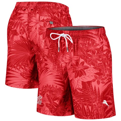 Men's Tommy Bahama Crimson Washington State Cougars Santiago Palms Board Shorts