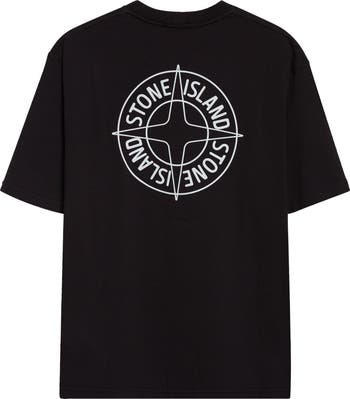 Stone Island Outline Compass Logo Organic Cotton Graphic T-Shirt