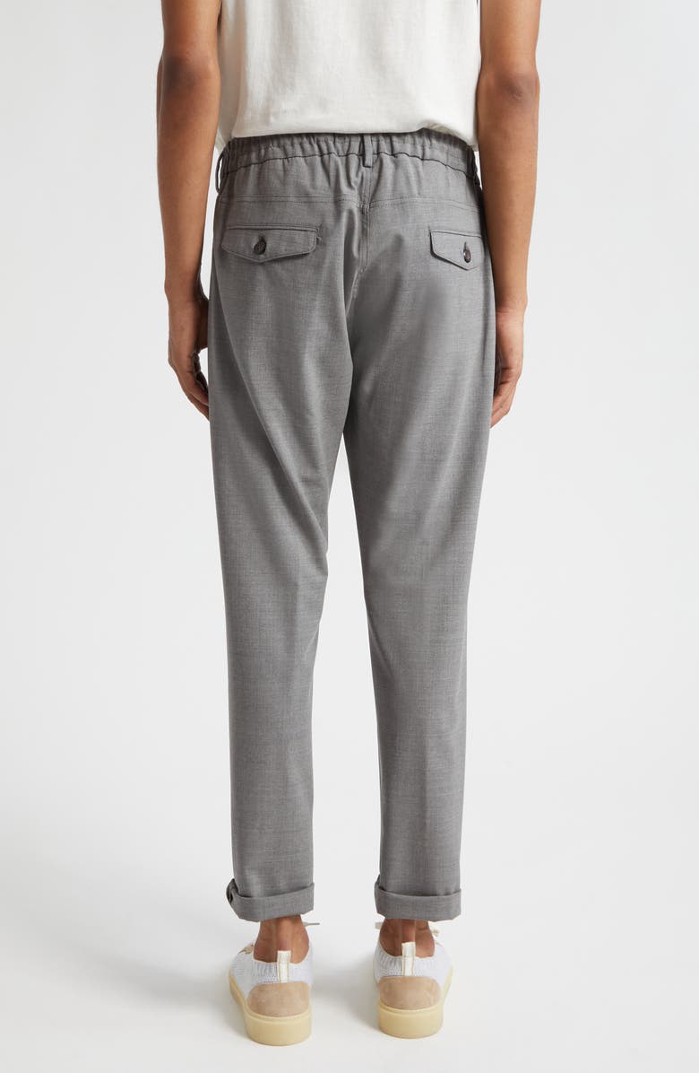 Eleventy Drawstring Waist Stretch Virgin Wool Pants, Alternate, color, Medium Grey