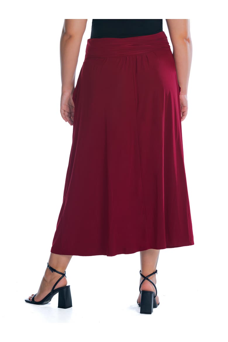Foldover Maxi Skirt, Alternate, color, WINE