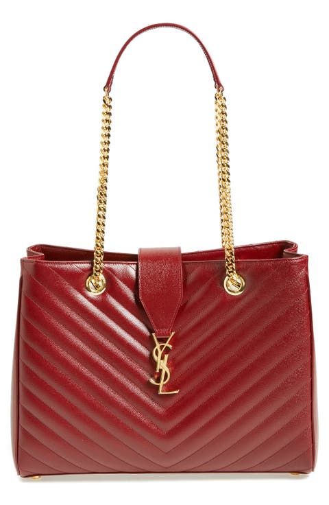 'Monogram' Grained Leather Shopper