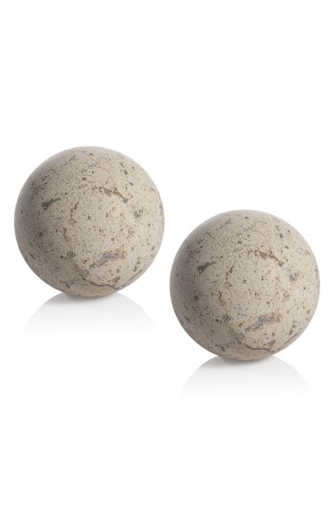 Travertine Set of 2 Marble Balls