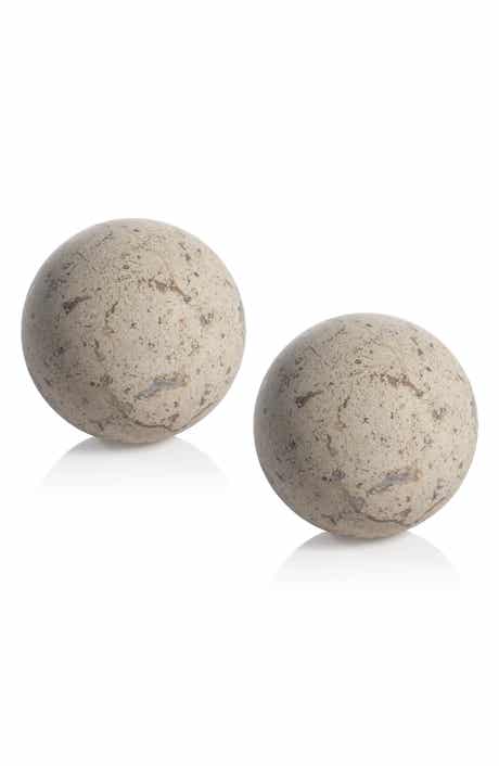 Zodax Travertine Set of 2 Marble Balls