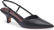 Vince Levvy Slingback Pointed Toe Kitten Heel Pump