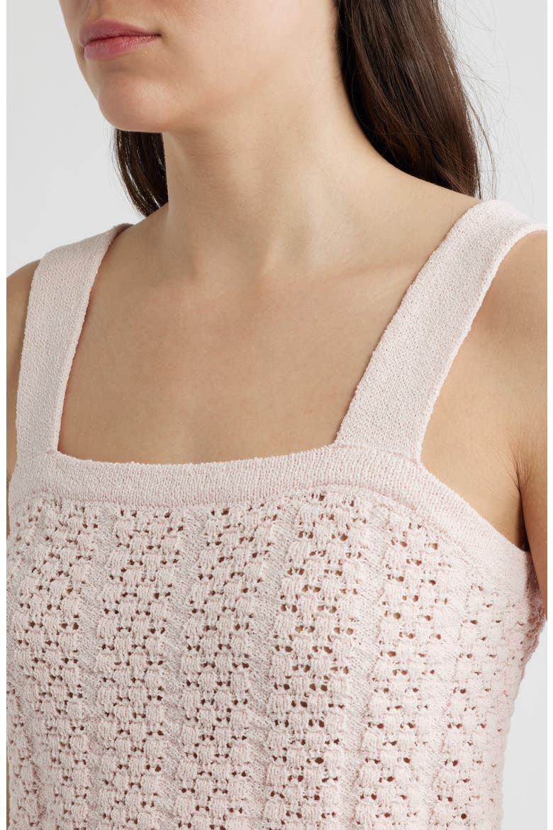 Capri Crop Pointelle Top, Alternate, color, PINK