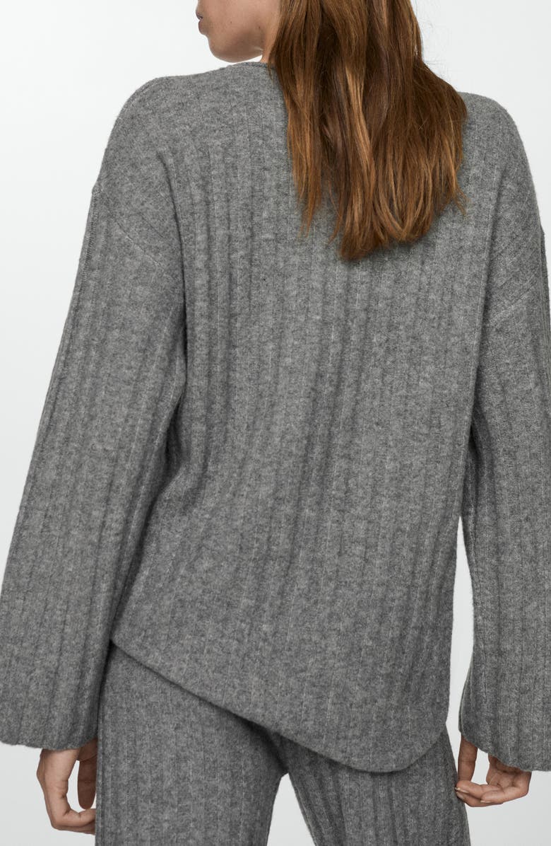 MANGO Rib Stitch Sweater, Alternate, color, Medium Heather Grey