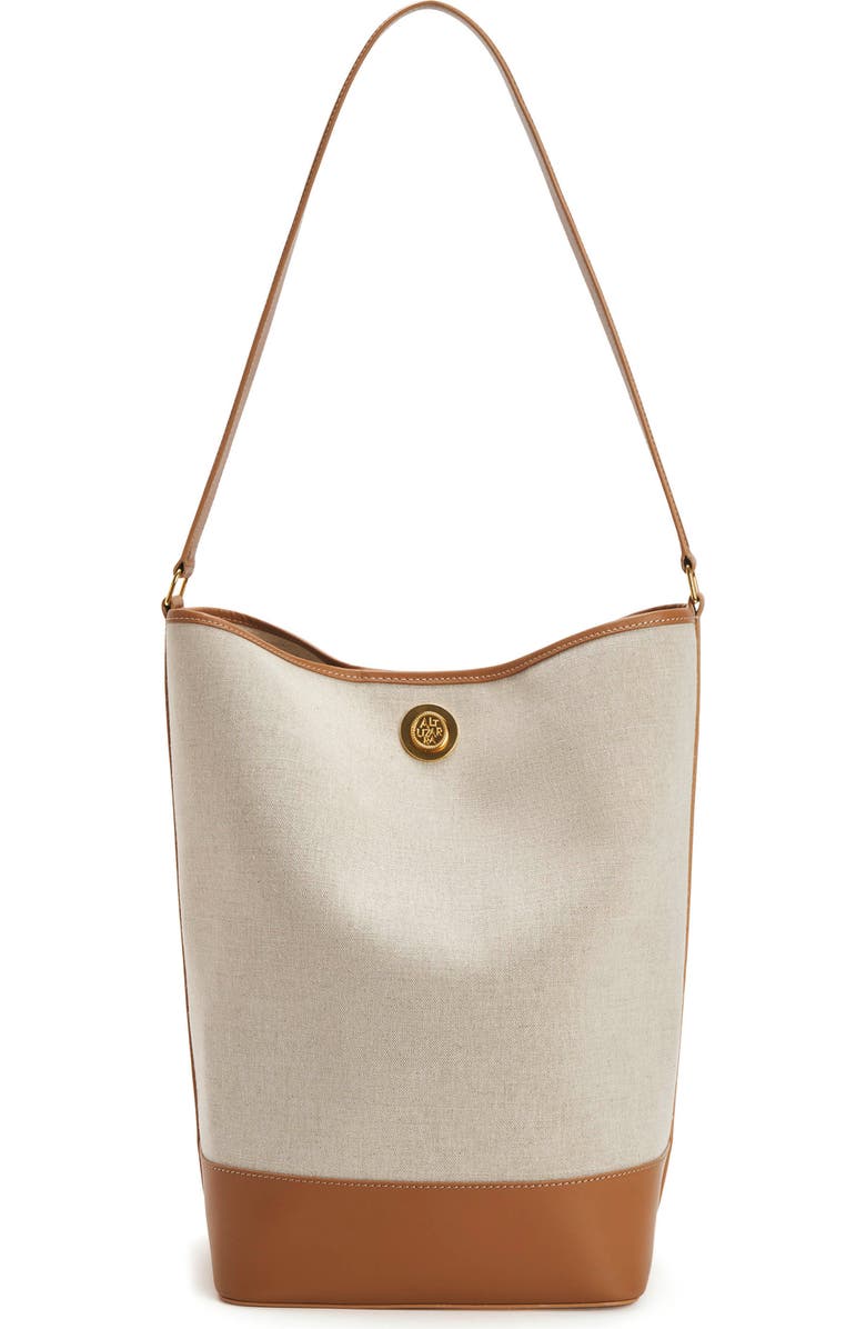 Altuzarra Large North/South Canvas & Leather Bucket Bag, Main, color,