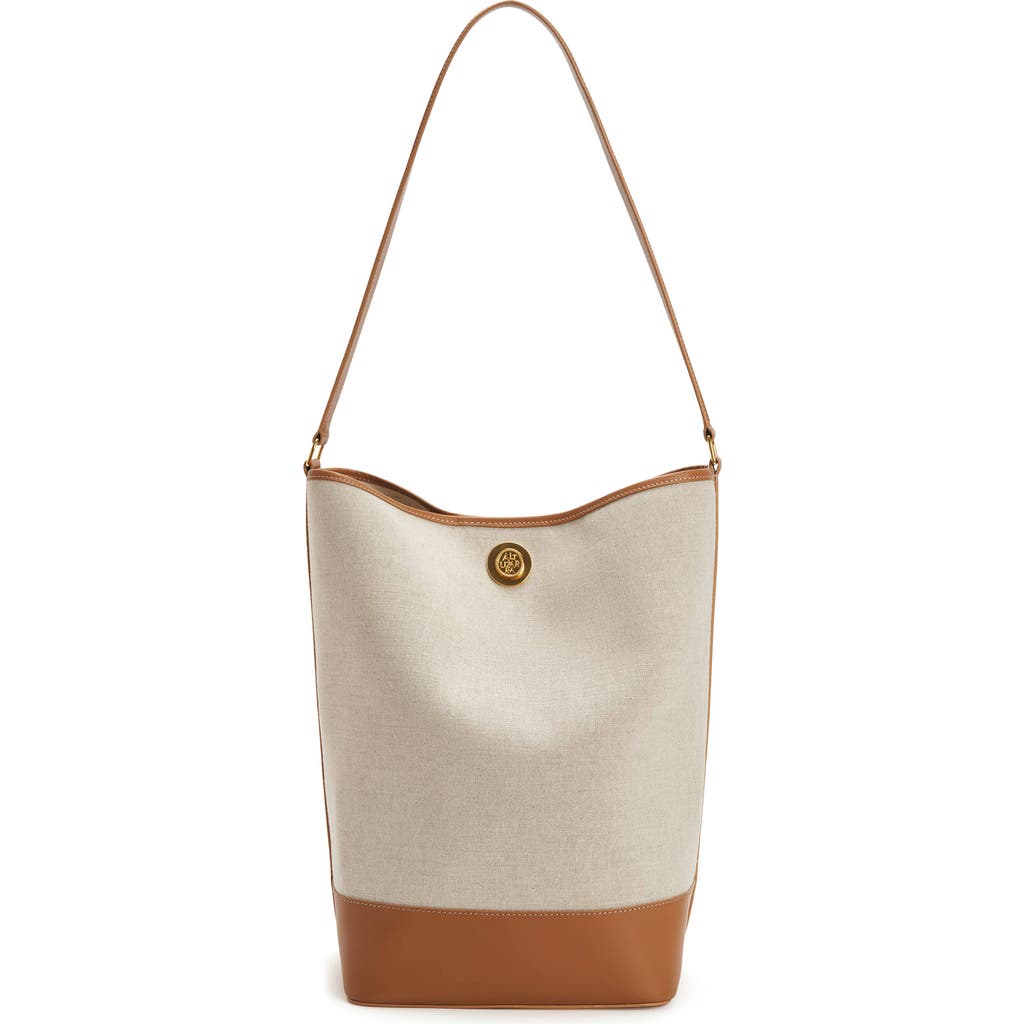 Altuzarra Large North/south Canvas & Leather Bucket Bag In Natural/canyon