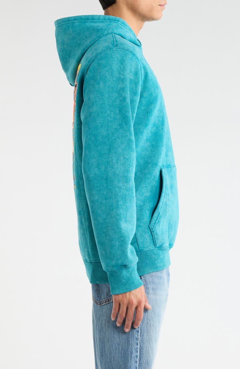 Von Dutch Embroidered Fleece Graphic Hoodie, Alternate, color, Ocean Depth Mineral Wash