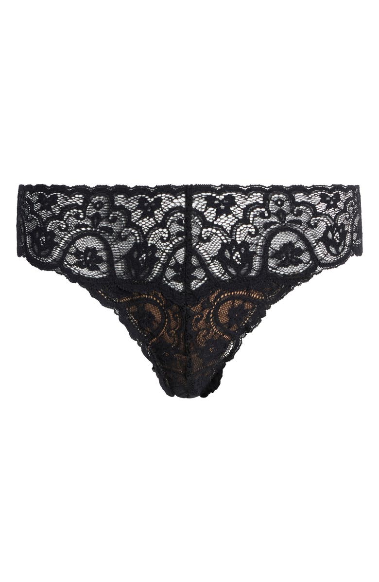 Commando 'Tulip' Lace Thong, Alternate, color, Black