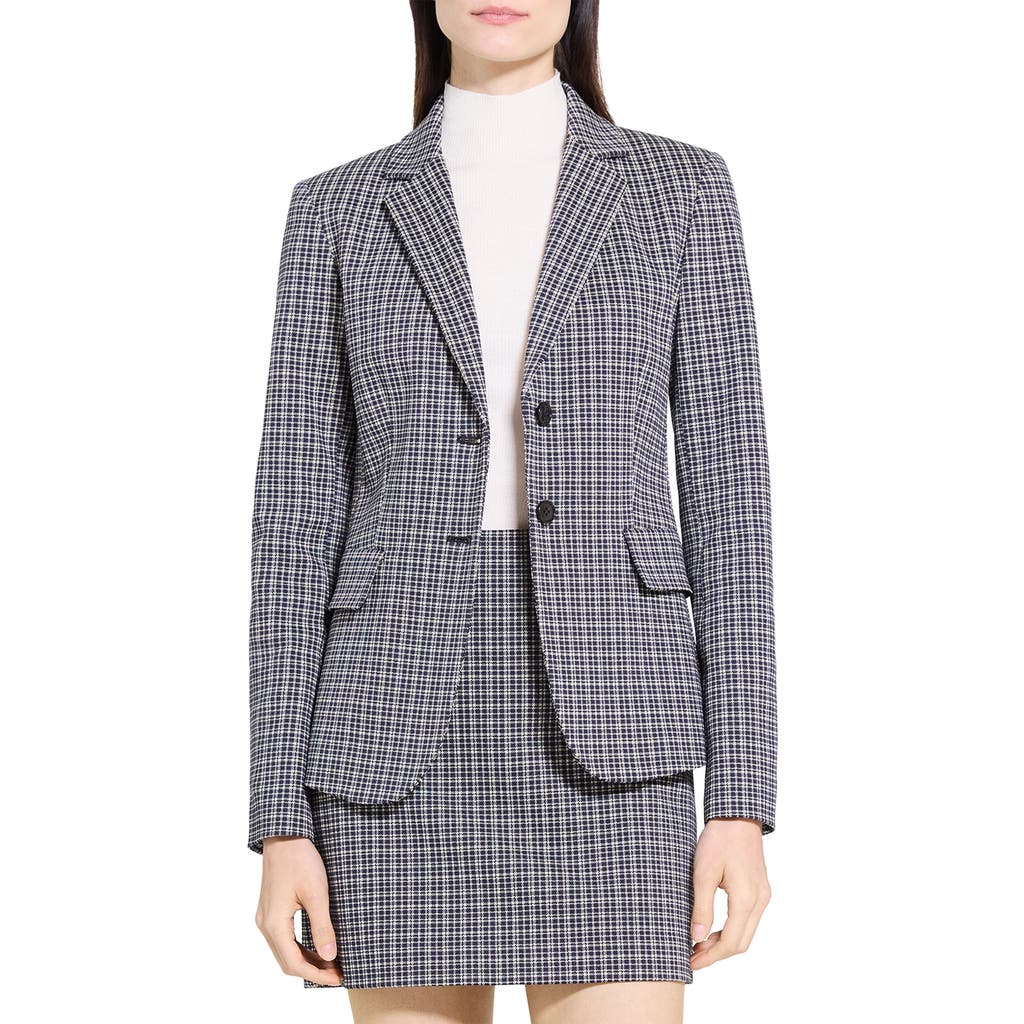 Theory Carissa Plaid Blazer In Blue