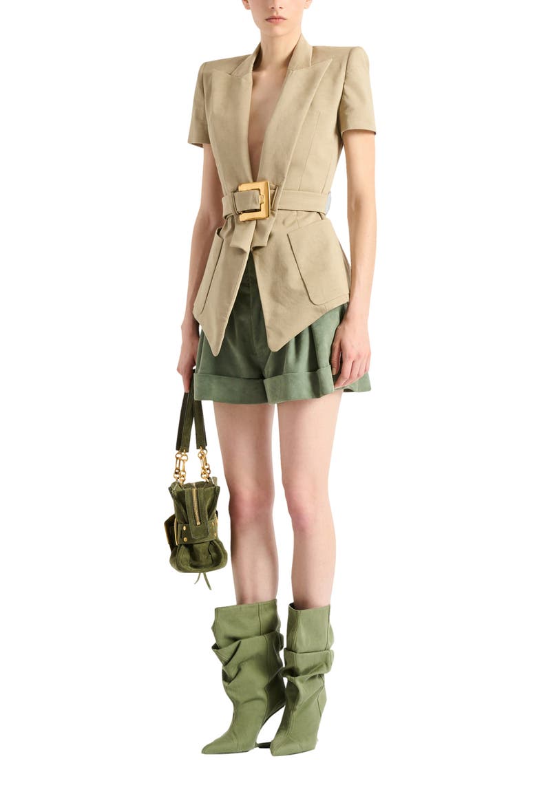 Belted gabardine Anthem jacket, Alternate, color, beige